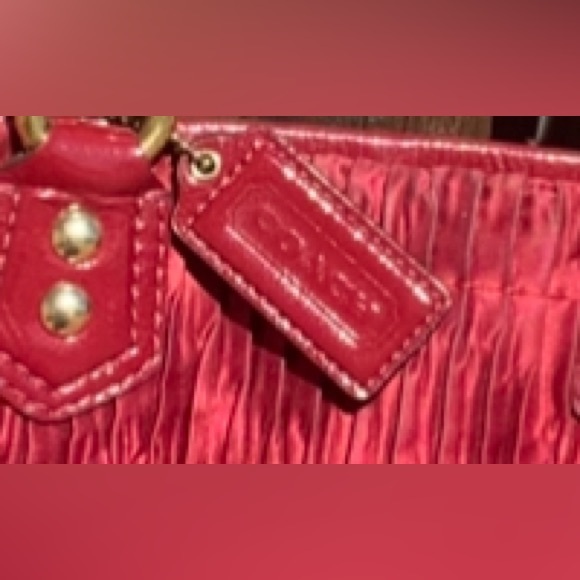 Coach Ashley Gathered Sateen Satchel in Bordeaux